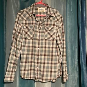 Men’s green, red, and white flannel